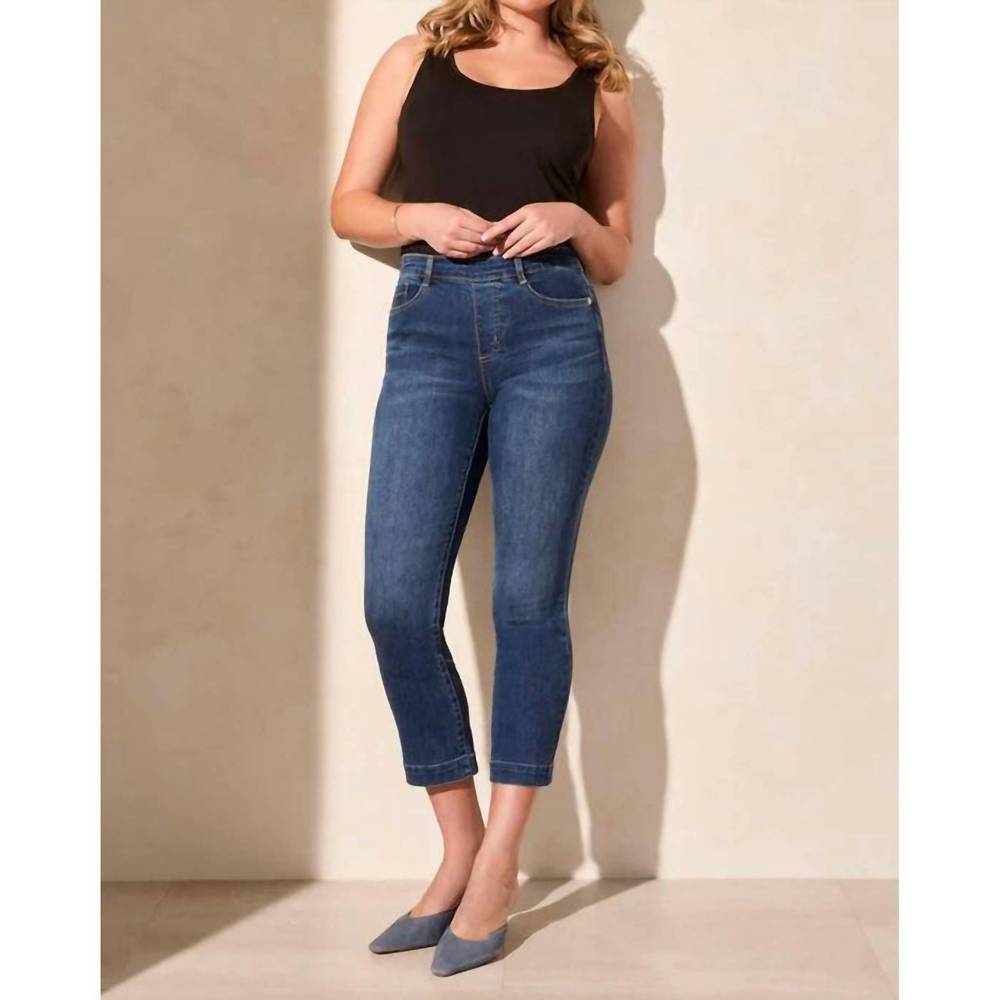 NEW TRIBAL audrey pull-on crop jean in stormy blue